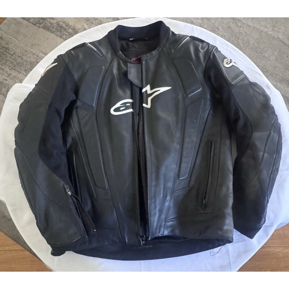 ALPINESTARS RC-1 LEATHER JACKET Removable liner Racing hump Sz 44